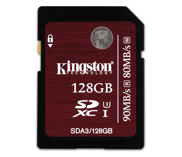 KINGSTON SDXC 128GB Class10 UHS-S U3 Card 90/80 MB/s (SDA3/128GB) - 245129 - zdjęcie